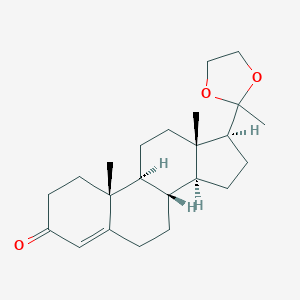molecular formula C23H34O3 B127324 (8S,9S,10R,13S,14S,17S)-10,13-Dimethyl-17-(2-methyl-1,3-dioxolan-2-yl)-1,2,6,7,8,9,11,12,14,15,16,17-dodecahydrocyclopenta[a]phenanthren-3-one CAS No. 978-98-3