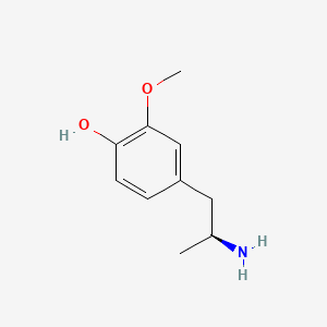 molecular formula C10H15NO2 B12732447 Phenol, 4-((2S)-2-aminopropyl)-2-methoxy- CAS No. 150200-03-6