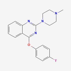 molecular formula C19H19FN4O B12732462 Quinazoline, 4-(4-fluorophenoxy)-2-(4-methyl-1-piperazinyl)- CAS No. 129112-38-5