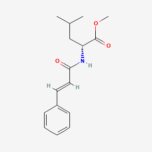 molecular formula C16H21NO3 B12732484 D-Leucine, N-(1-oxo-3-phenyl-2-propenyl)-, methyl ester, (E)- CAS No. 127852-94-2