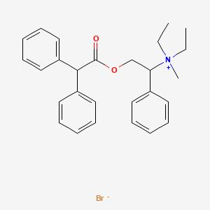 molecular formula C27H32BrNO2 B12732513 Diethyl(alpha-(hydroxymethyl)benzyl)methylammonium bromide diphenylacetate CAS No. 102612-55-5