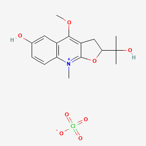 molecular formula C16H20ClNO8 B12732537 Ribalinium perchlorate CAS No. 2466-31-1