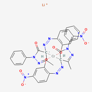 molecular formula C32H24CrLiN10O8- B12732592 Lithium bis(2,4-dihydro-4-((2-hydroxy-4-nitrophenyl)azo)-5-methyl-2-phenyl-3H-pyrazol-3-onato(2-))chromate(1-) CAS No. 83733-20-4