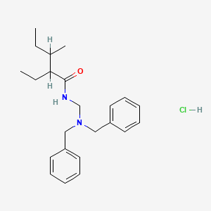molecular formula C23H33ClN2O B12732602 Pentanamide, N-((bis(phenylmethyl)amino)methyl)-2-ethyl-3-methyl-, monohydrochloride CAS No. 88018-50-2