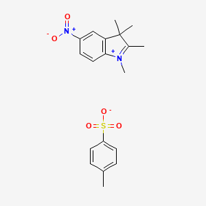 molecular formula C19H22N2O5S B12732603 4-methylbenzenesulfonate;1,2,3,3-tetramethyl-5-nitroindol-1-ium CAS No. 34503-94-1
