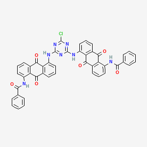 molecular formula C45H26ClN7O6 B12732604 N,N'-((6-Chloro-1,3,5-triazine-2,4-diyl)bis(imino(9,10-dihydro-9,10-dioxoanthracene-5,1-diyl)))bis(benzamide) CAS No. 49658-80-2