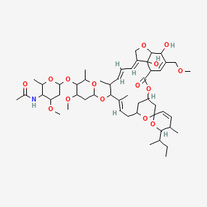 molecular formula C51H77NO15 B12732664 (4''R)-4''-(Acetylamino)-5-O-demethyl-4''-deoxy-26-methoxyavermectin A1a CAS No. 156153-52-5