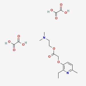 molecular formula C18H26N2O11 B12732685 2-(dimethylamino)ethyl 2-(2-ethyl-6-methylpyridin-3-yl)oxyacetate;oxalic acid CAS No. 132401-76-4