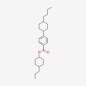 molecular formula C26H40O2 B12732713 Benzoic acid, 4-(trans-4-butylcyclohexyl)-, trans-4-propylcyclohexyl ester CAS No. 72928-31-5