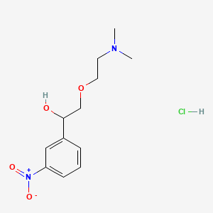 molecular formula C12H19ClN2O4 B12732745 alpha-((2-(Dimethylamino)ethoxy)methyl)-3-nitrobenzenemethanol monohydrochloride CAS No. 131961-45-0