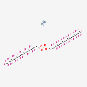molecular formula C28H12F50NO4P B12732758 Ammonium bis(3,3,4,4,5,5,6,6,7,7,8,8,9,9,10,10,11,11,12,12,13,13,14,14,14-pentacosafluorotetradecyl) phosphate CAS No. 93776-22-8