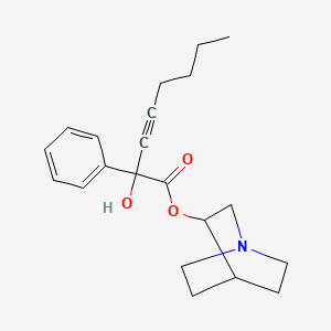 molecular formula C21H27NO3 B12732779 1-azabicyclo[2.2.2]octan-3-yl 2-hydroxy-2-phenyloct-3-ynoate CAS No. 92956-63-3