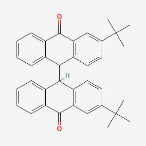 molecular formula C36H34O2 B12732791 (9,9'-Bianthracene)-10,10'(9H,9'H)-dione, 3,3'-bis(1,1-dimethylethyl)- CAS No. 71130-11-5
