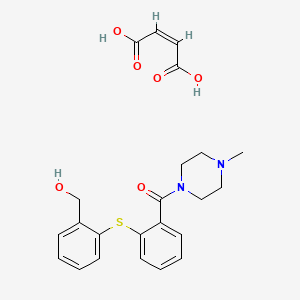 molecular formula C23H26N2O6S B12732797 1-(2-(2-Hydroxymethylphenylthio)benzoyl)-4-methylpiperazine hydrogen maleate CAS No. 93288-96-1
