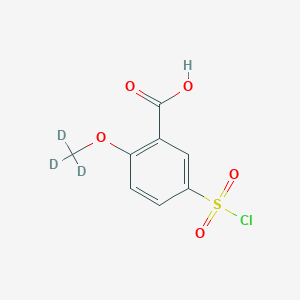 molecular formula C8H7ClO5S B127328 5-氯磺酰基-2-甲氧基苯甲酸-d3 CAS No. 123958-84-9