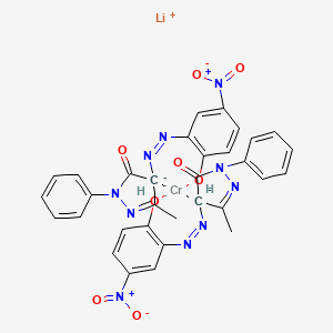 molecular formula C32H24CrLiN10O8- B12732832 Lithium bis(2,4-dihydro-4-((2-hydroxy-5-nitrophenyl)azo)-5-methyl-2-phenyl-3H-pyrazol-3-onato(2-))chromate(1-) CAS No. 83733-12-4
