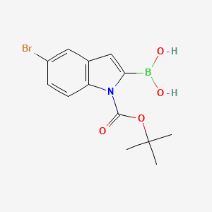 molecular formula C13H15BBrNO4 B1273287 (5-Bromo-1-(tert-butoxycarbonyl)-1H-indol-2-yl)boronic acid CAS No. 475102-13-7