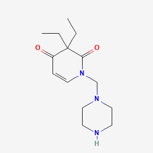molecular formula C14H23N3O2 B12732905 2,4(1H,3H)-Pyridinedione, 3,3-diethyl-1-(1-piperazinylmethyl)- CAS No. 80733-97-7
