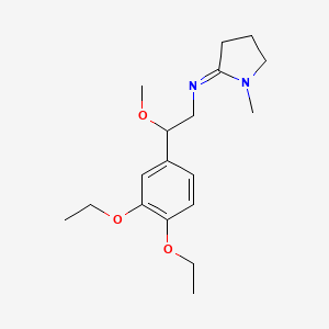 molecular formula C18H28N2O3 B12732948 N-[2-(3,4-diethoxyphenyl)-2-methoxyethyl]-1-methylpyrrolidin-2-imine CAS No. 34866-51-8