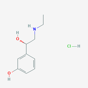 molecular formula C10H16ClNO2 B12732950 Etilefrine hydrochloride, (S)- CAS No. 95670-87-4