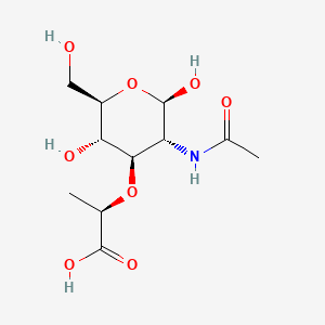 molecular formula C11H19NO8 B12732989 (2R)-2-[(2R,3R,4R,5S,6R)-3-acetamido-2,5-dihydroxy-6-(hydroxymethyl)oxan-4-yl]oxypropanoic acid CAS No. 61665-31-4