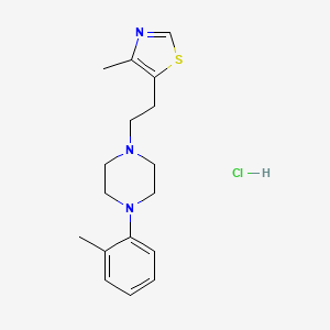 molecular formula C17H24ClN3S B12733001 Piperazine, 1-(2-methylphenyl)-4-(2-(4-methyl-5-thiazolyl)ethyl)-, monohydrochloride CAS No. 89663-24-1