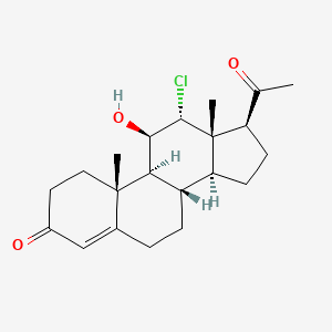 molecular formula C21H29ClO3 B12733005 Pregn-4-ene-3,20-dione, 12-alpha-chloro-11-beta-hydroxy- CAS No. 96006-01-8