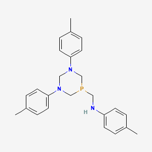 molecular formula C25H30N3P B12733049 1,3,5-Diazaphosphorine-5-methanamine, hexahydro-N,1,3-tris(4-methylphenyl)- CAS No. 85684-44-2