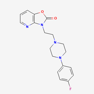 molecular formula C18H19FN4O2 B12733059 Oxazolo(4,5-b)pyridin-2(3H)-one, 3-(2-(4-(4-fluorophenyl)-1-piperazinyl)ethyl)- CAS No. 134337-03-4