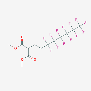 molecular formula C13H11F13O4 B12733081 Propanedioic acid, 2-(3,3,4,4,5,5,6,6,7,7,8,8,8-tridecafluorooctyl)-, 1,3-dimethyl ester CAS No. 220075-01-4