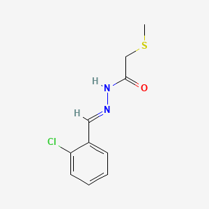 molecular formula C10H11ClN2OS B12733084 (E)-(Methylthio)acetic acid ((2-chlorophenyl)methylene)hydrazide CAS No. 133661-69-5
