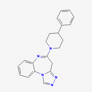 molecular formula C21H21N5 B12733136 4H-(1,2,4)Triazolo(4,3-a)(1,5)benzodiazepine, 5-(4-phenyl-1-piperidinyl)- CAS No. 137731-12-5
