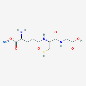 molecular formula C10H15N3Na2O6S B12733167 disodium;(2S)-2-amino-5-[[(2R)-1-(carboxylatomethylamino)-1-oxo-3-sulfanylpropan-2-yl]amino]-5-oxopentanoate CAS No. 20167-21-9