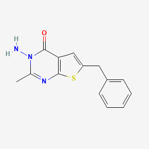molecular formula C14H13N3OS B1273343 3-amino-6-benzyl-2-methylthieno[2,3-d]pyrimidin-4(3H)-one CAS No. 438226-53-0