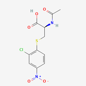 molecular formula C11H11ClN2O5S B12733486 N-Acetyl-S-(2-chloro-4-nitrophenyl)-L-cysteine CAS No. 305-40-8