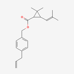 molecular formula C20H26O2 B12733549 Cyclopropanecarboxylic acid, 2,2-dimethyl-3-(2-methyl-1-propenyl)-, (4-(2-propenyl)phenyl)methyl ester CAS No. 18368-96-2