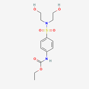molecular formula C13H20N2O6S B12733600 Carbamic acid, (4-((bis(2-hydroxyethyl)amino)sulfonyl)phenyl)-, ethyl ester CAS No. 81865-13-6