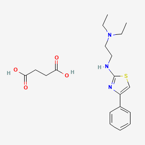 molecular formula C19H27N3O4S B12733640 butanedioic acid;N',N'-diethyl-N-(4-phenyl-1,3-thiazol-2-yl)ethane-1,2-diamine CAS No. 118678-95-8