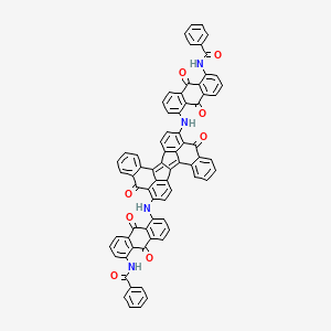 molecular formula C72H38N4O8 B12733645 N,N'-((5,13-Dihydro-5,13-dioxoaceanthryleno(2,1-a)aceanthrylene-6,14-diyl)bis(imino(9,10-dihydro-9,10-dioxoanthracene-5,1-diyl)))bis(benzamide) CAS No. 94277-01-7