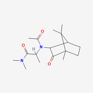 molecular formula C17H28N2O3 B12733657 N,N-Dimethyl-2-(N-(2-oxo-3-bornyl)acetamido)propionamide CAS No. 94801-86-2