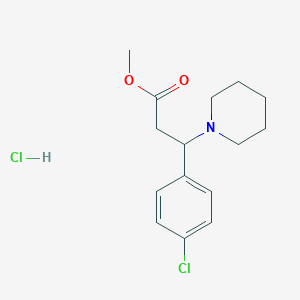 molecular formula C15H21Cl2NO2 B12733660 Methyl beta-(p-chlorophenyl)-1-piperidinepropionate hydrochloride CAS No. 7032-72-6
