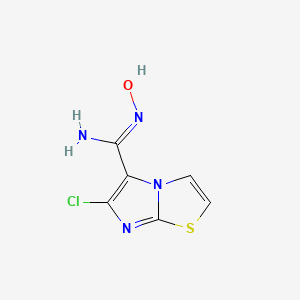 molecular formula C6H5ClN4OS B12733694 Imidazo(2,1-b)thiazole-5-carboximidamide, 6-chloro-N-hydroxy- CAS No. 120107-56-4