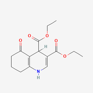 molecular formula C15H19NO5 B12733702 Diethyl 1,4,5,6,7,8-hexahydro-5-oxo-3,4-quinolinedicarboxylate CAS No. 131929-07-2