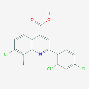 molecular formula C17H10Cl3NO2 B1273376 7-Chloro-2-(2,4-dichlorophenyl)-8-methylquinoline-4-carboxylic acid CAS No. 863438-00-0