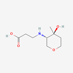 molecular formula C9H17NO4 B12733794 beta-Alanine, N-(1,5-anhydro-2,4-dideoxy-3-C-methyl-L-threo-pentitol-2-yl)- CAS No. 134259-24-8