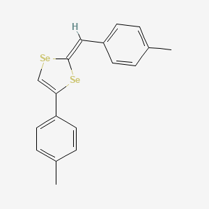 molecular formula C18H16Se2 B12733827 4-(4-Methylphenyl)-2-((4-methylphenyl)methylene)-1,3-diselenole CAS No. 168699-88-5