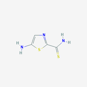 molecular formula C4H5N3S2 B1273384 5-Amino-1,3-thiazole-2-carbothioamide CAS No. 535-67-1