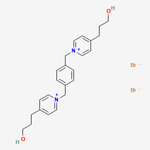 molecular formula C24H30Br2N2O2 B12733865 Pyridinium, 1,1'-(p-phenylenedimethylene)bis(4-(3-hydroxypropyl)-, dibromide CAS No. 102584-24-7