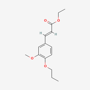 molecular formula C15H20O4 B12733902 Cinnamic acid, 3-methoxy-4-propoxy-, ethyl ester CAS No. 117666-90-7