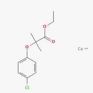 molecular formula C12H15CaClO3+2 B12733903 Ethyl 2-(4-chlorophenoxy)-2-methylpropanoate calcium salt CAS No. 102988-48-7